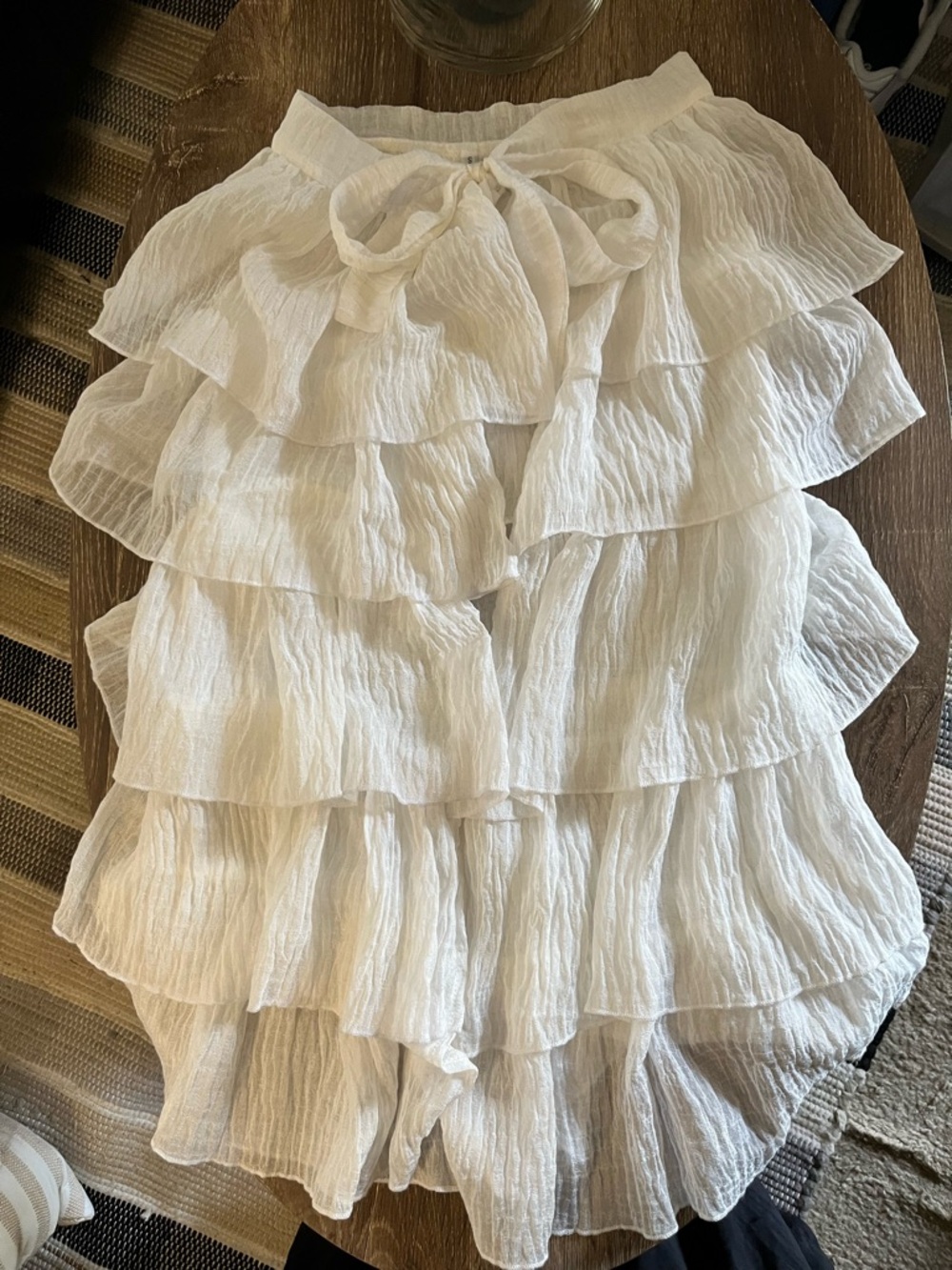 Missord White Ruffled Two-piece Set / Swimsuit Cover-up Size small NWT - Picture 7 of 9